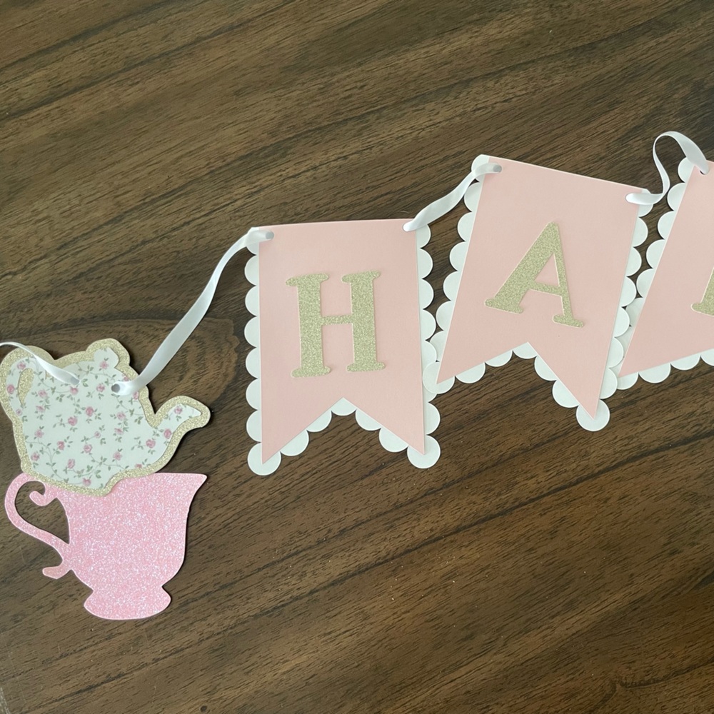 Happy Birthday Banner Tea Party